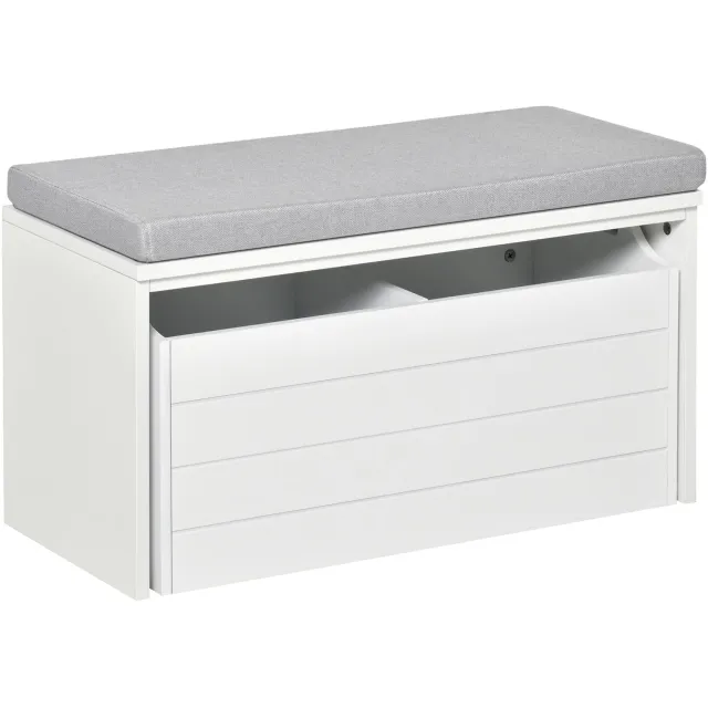 Homcom schoenenbankje van MDF, 69x32x40cm, wit