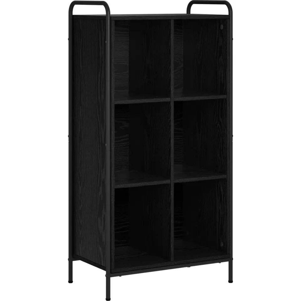 vidaXL Boekenkast 57 x 33 x 111 cm Bewerkt hout Zwart eiken, foto 3