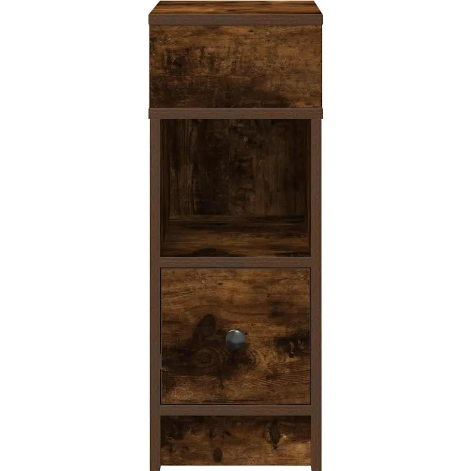 vidaXL Nachtkastje met lade 25x31x66 cm gerookt eikenkleurig, foto 4