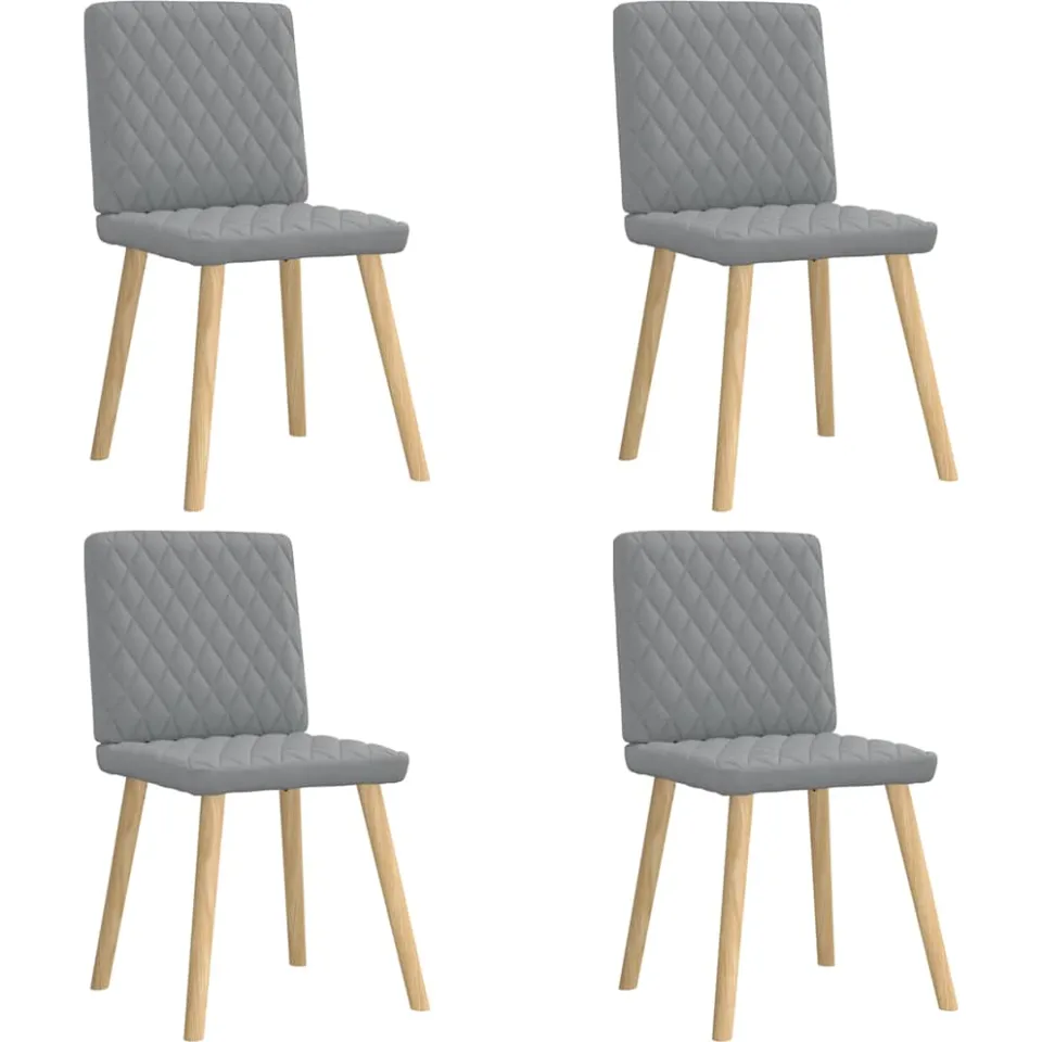 vidaXL Eetkamerstoelen 4 st stof lichtgrijs grijs, foto 3
