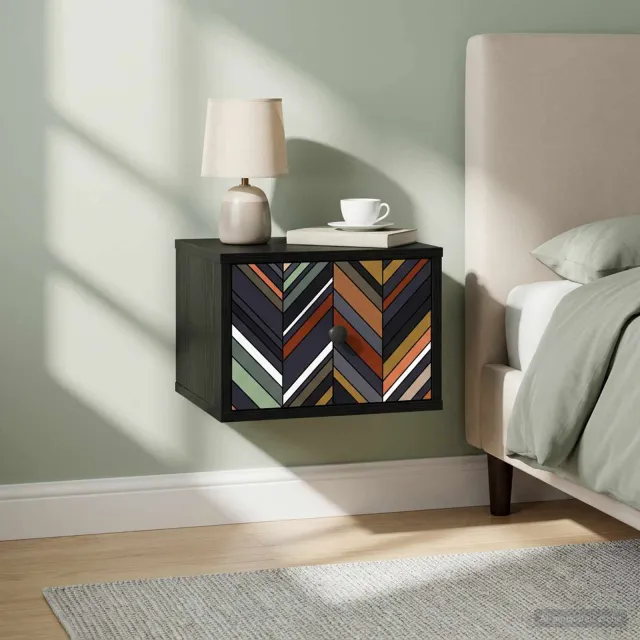 vidaXL Wandkastje OMMEN Zwart eiken 36 x 33 x 25 cm Bewerkt hout, foto 2