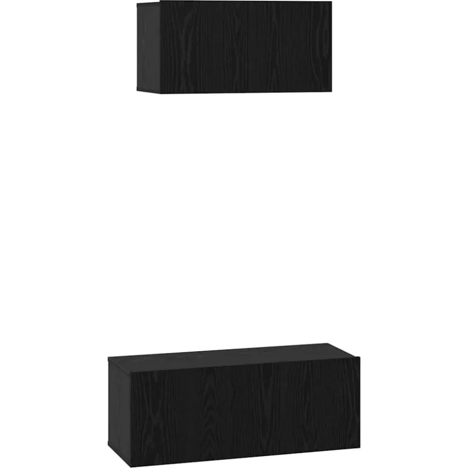 vidaXL Tv-meubelset 2 st Zwart Eiken Bewerkt hout, foto 3