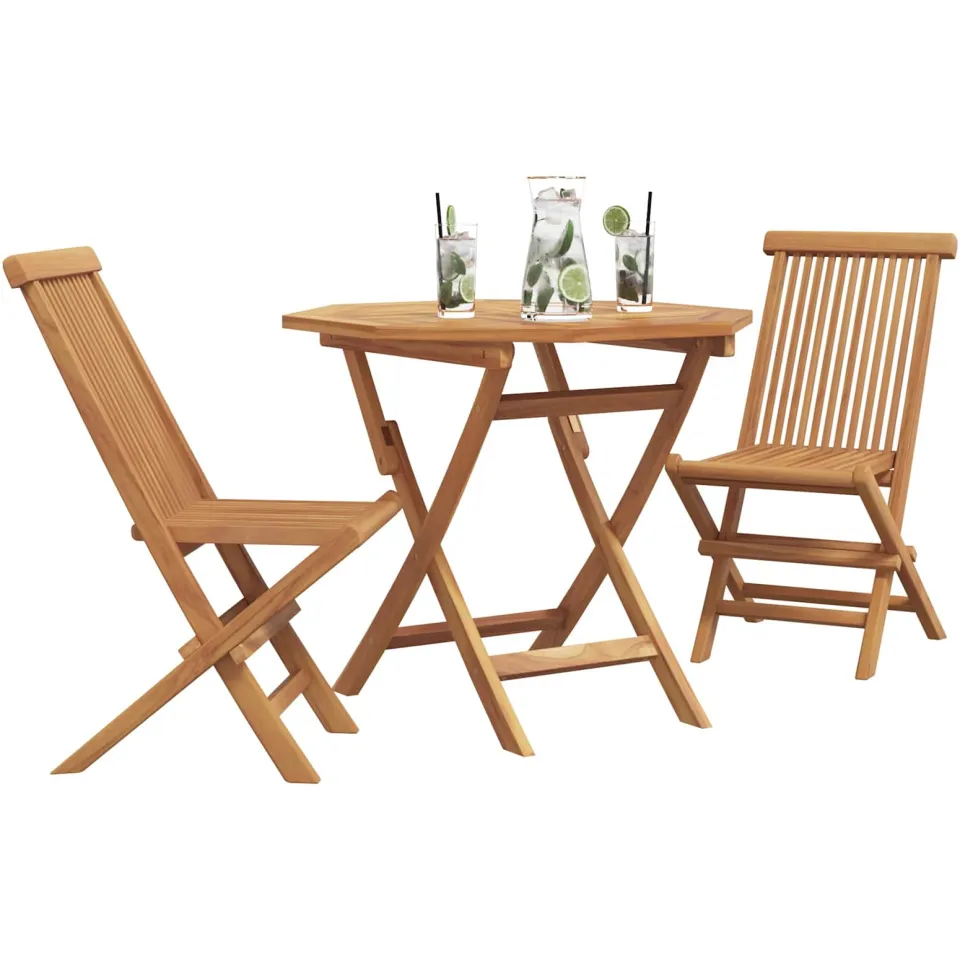 vidaXL Tuin eettafelset 3 st Bruin Massief Acaciahout, foto 3
