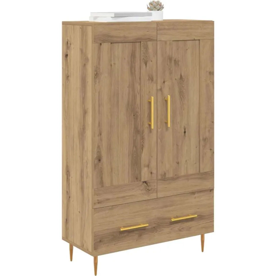 vidaXL Highboard Artisan Eiken 69,5 x 31 x 115 cm Bewerkt hout Bruin