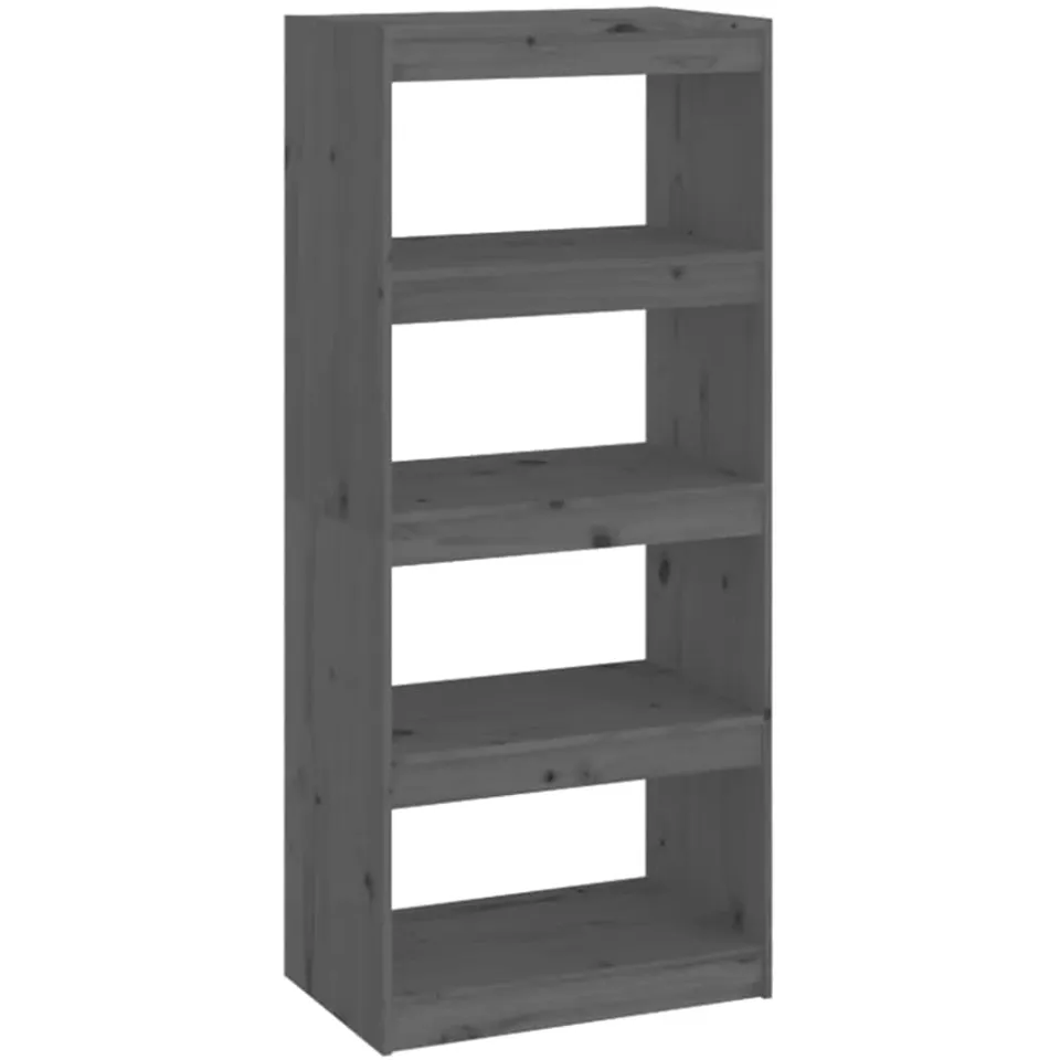 vidaXL Boekenkast/kamerscherm 60x30x135,5 cm massief grenenhout grijs