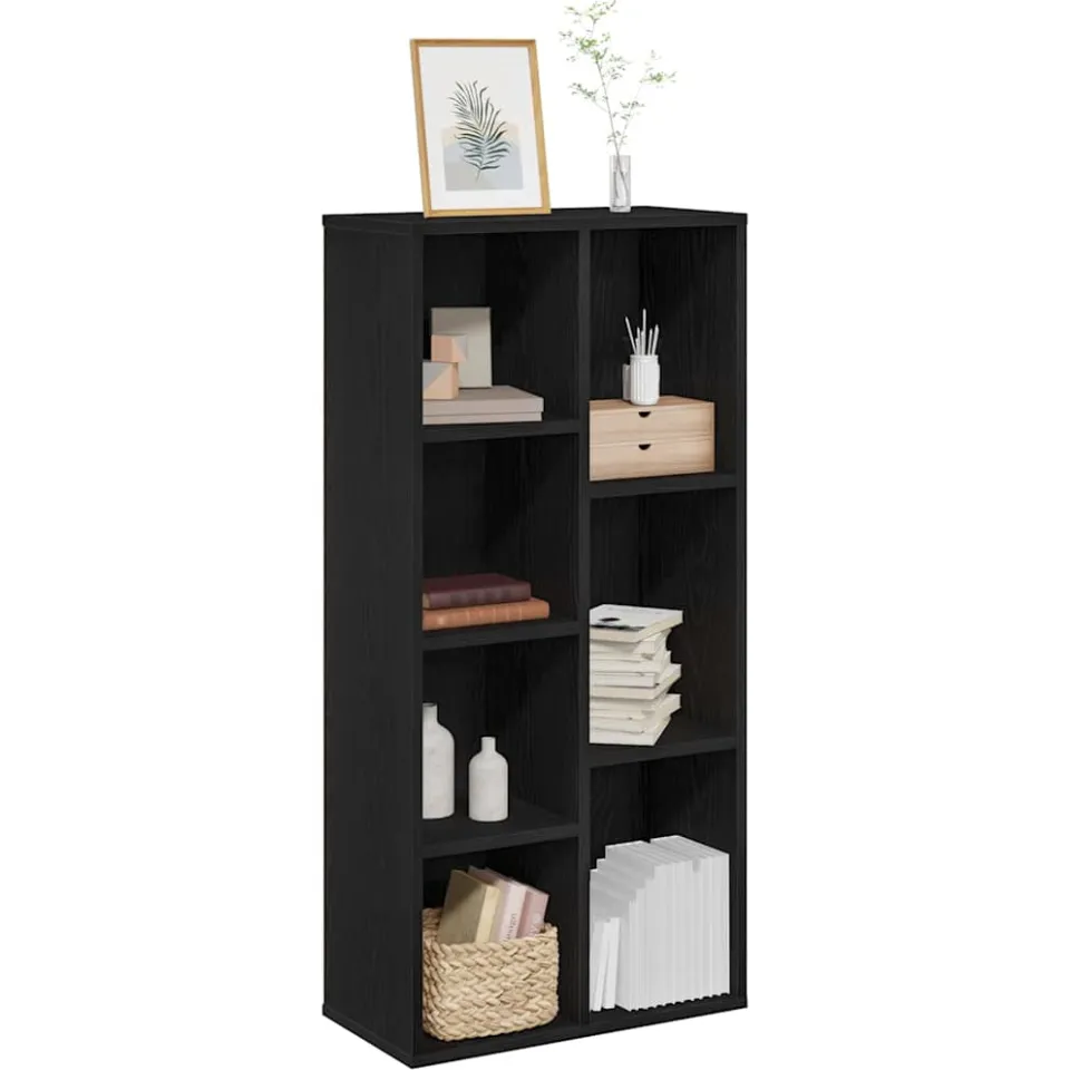 vidaXL Boekenkast 7-laags 50 x 25 x 102 cm Zwart Eiken