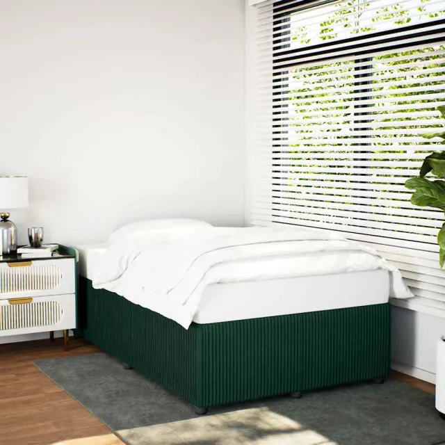 vidaXL Bedframe zonder matras 120x200 cm fluweel donkergroen groen