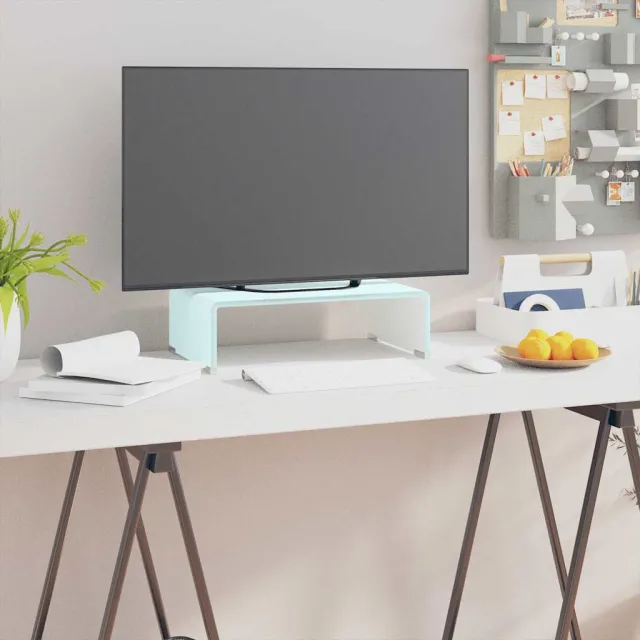 vidaXL Tv-meubel/monitorverhoger 40x25x11 cm glas groen groen