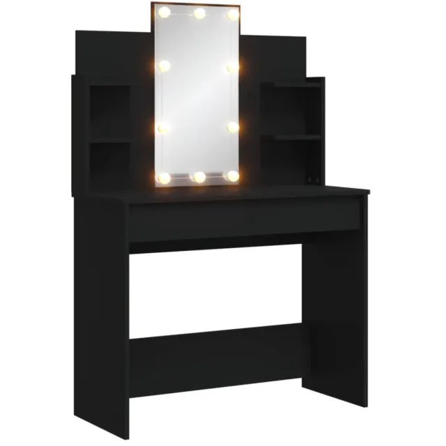 GranMaison Kaptafel met spiegel en verlichting - Make up tafel - Make up - Toilettafel -Met lades - Zwart