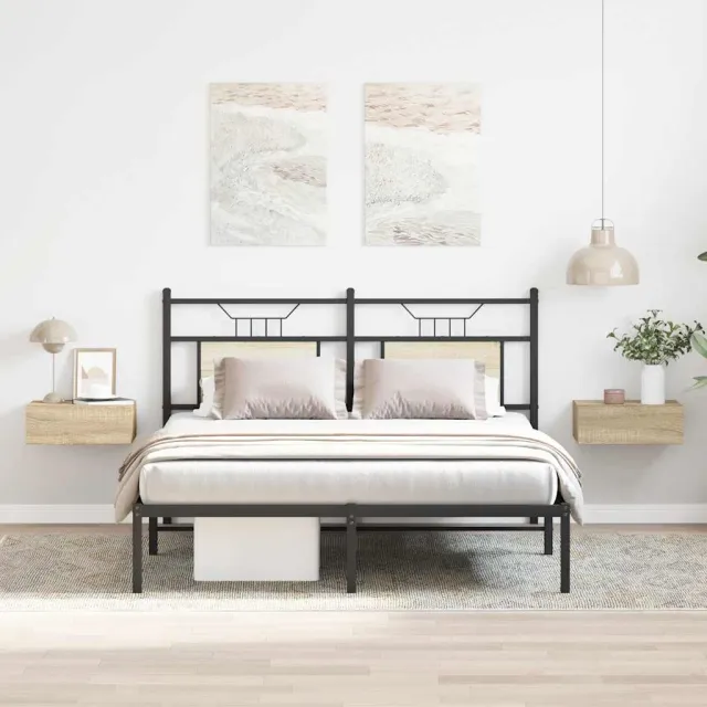 vidaXL Nachtkastjes 2 st 40x30x15 cm bewerkt hout sonoma eikenkleurig, foto 2