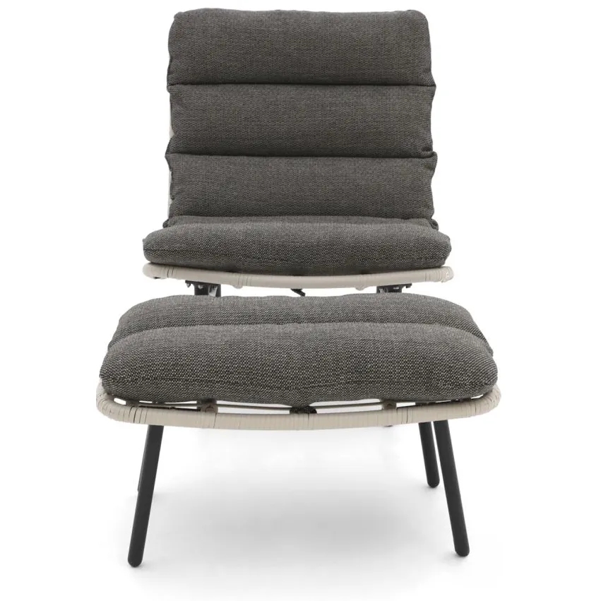 Forza Furniture Forza Marradi lounge tuinstoel met voetenbank grijs, foto 3