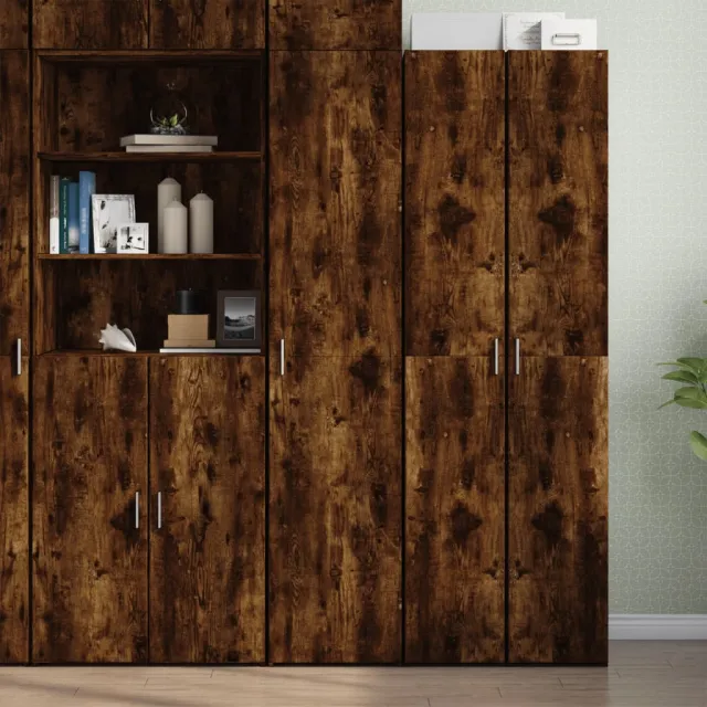 vidaXL Hoge kast 40x42,5x185 cm bewerkt hout gerookt eikenkleurig Bruin