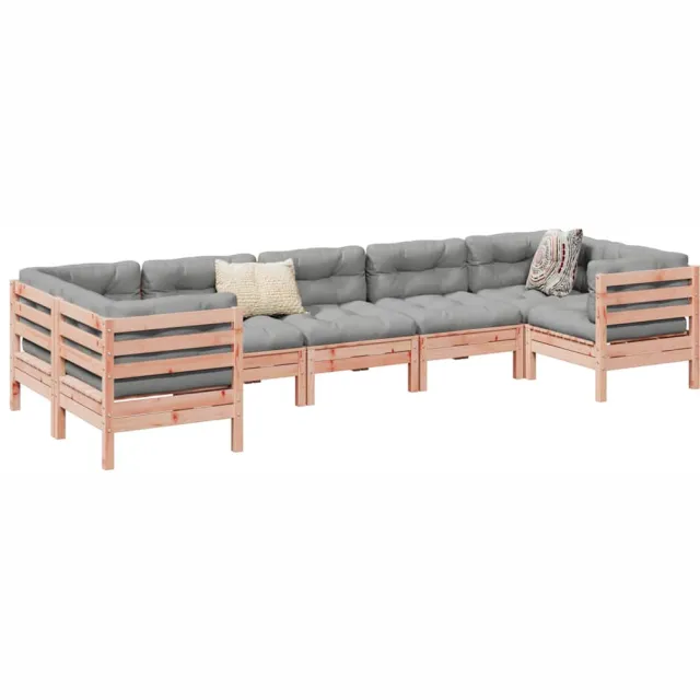 vidaXL 7-delige Loungeset met kussens massief douglas vurenhout Bruin