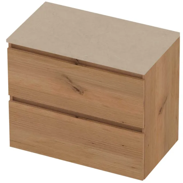 Basic-Line Deck 46 Badmeubelset Greeploos 80x46x66 cm Whisky Oak Sand Stone Beige