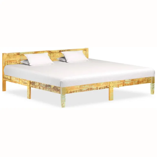 vidaXL Bedframe massief gerecycled hout 200x200 cm Bruin