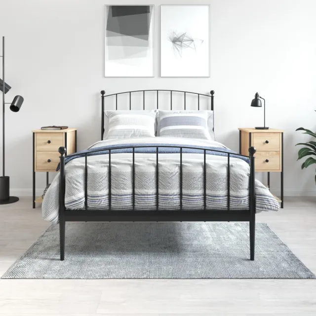vidaXL Nachtkastjes 2 st 32x42x70 cm bewerkt hout sonoma eikenkleurig, foto 2
