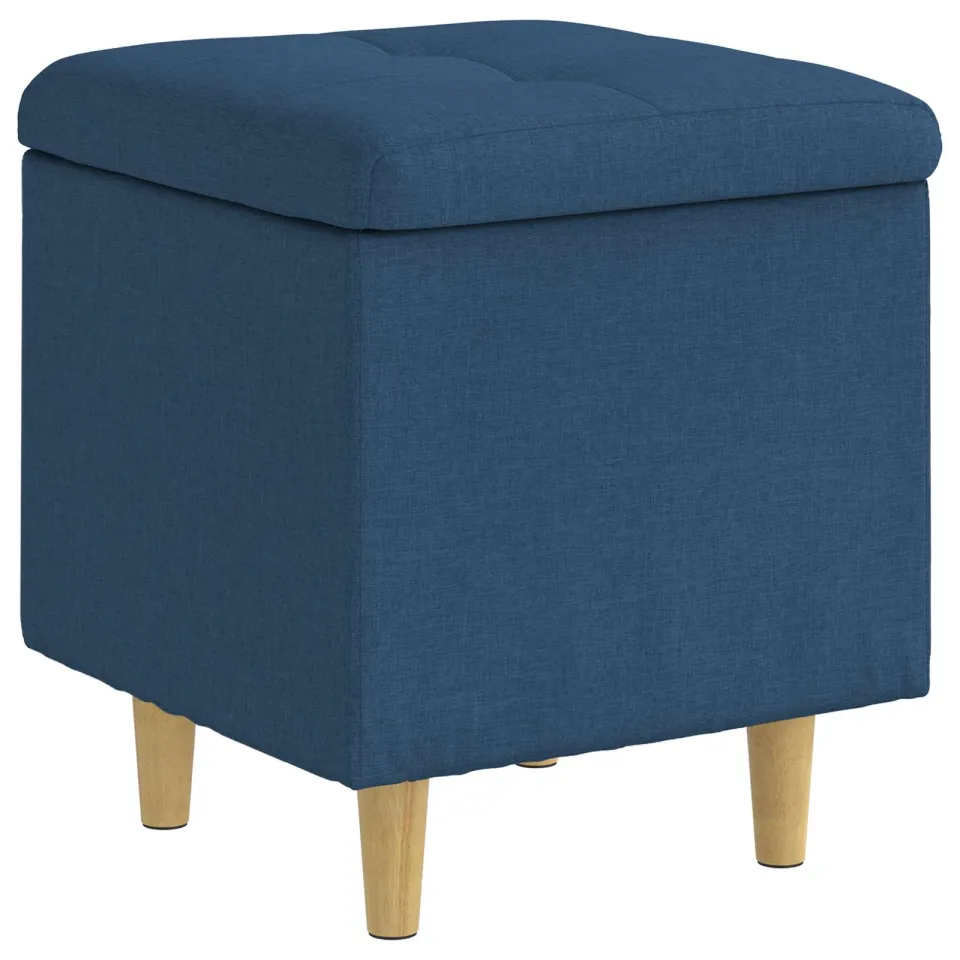 vidaXL Ottoman met Opbergruimte Blauw 40 x 40 x 45 cm Stof