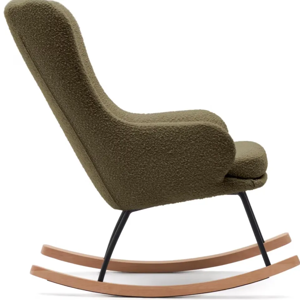 Kave Home schommelstoel Maustin bouclé groen, foto 3