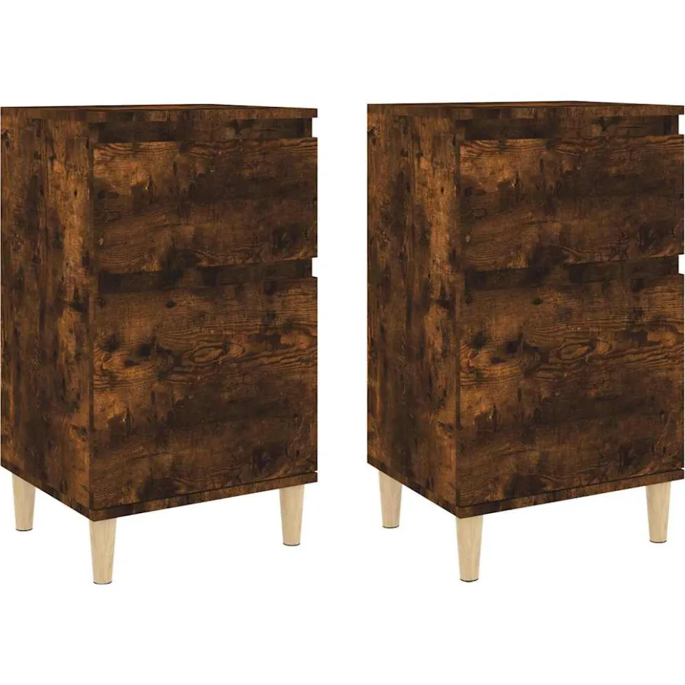 vidaXL Nachtkastjes 2 st 40x35x70 cm gerookt eikenkleurig Bruin