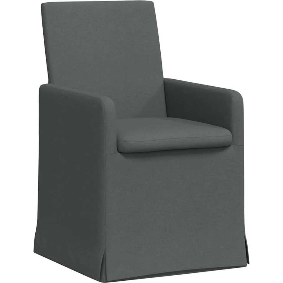 vidaXL Eettafelstoelen 2 st Stof Donkergrijs 57 x 68 x 94 cm Groen