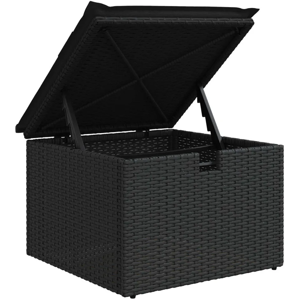 vidaXL Tuinbankenset 5 st Zwart poly rattan, foto 2