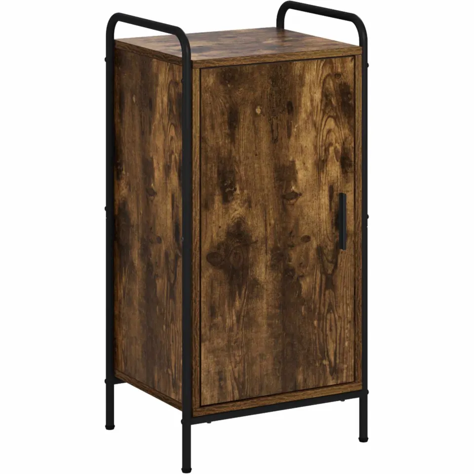 vidaXL Dressoir Gerookt eiken 97 x 33 x 81 cm Bewerkt hout, foto 3