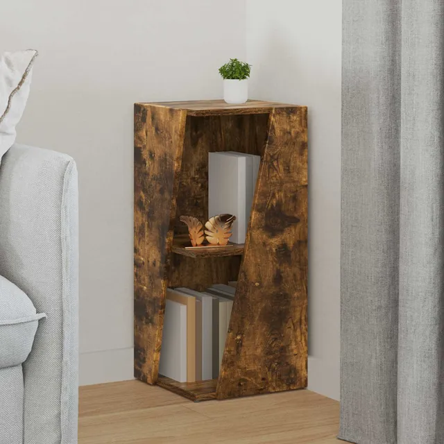 vidaXL Zijplank 33 x 32 x 70,5 cm Bewerkt hout Gerookt eiken, foto 2