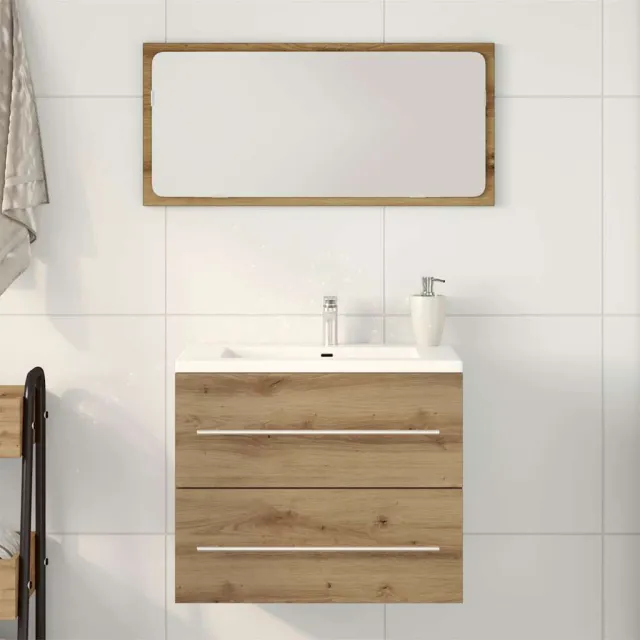vidaXL Wastafelkast 60x38,5x48 cm spaanplaat ambachtelijk eikenkleurig, foto 2