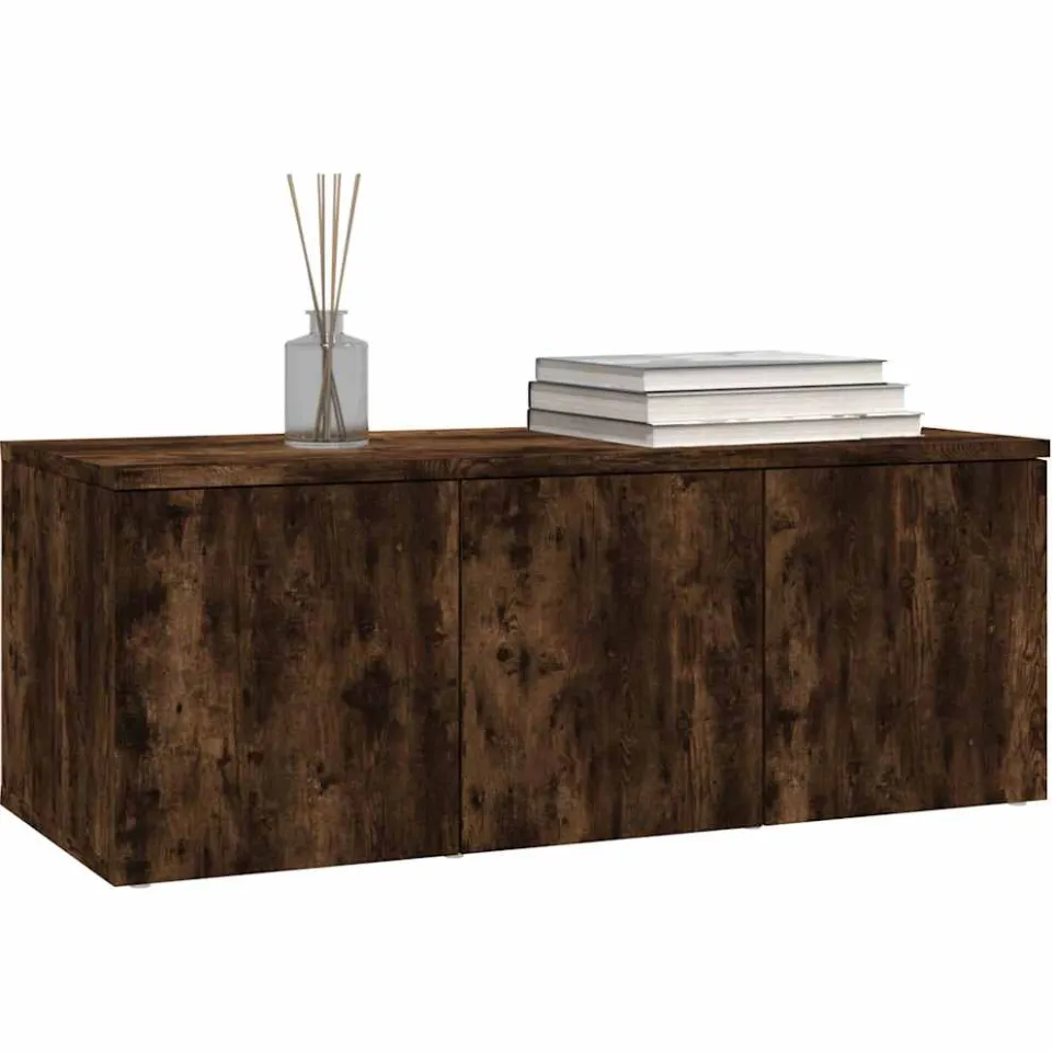 vidaXL Tv-meubel 80x34x30 cm bewerkt hout gerookt eikenkleurig Bruin