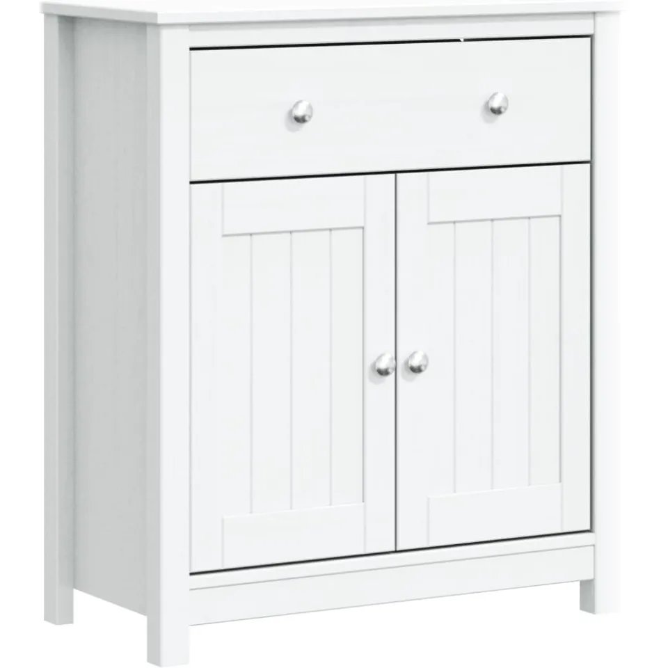 vidaXL Badkamerkast BERG 69,5x34x80 cm massief grenenhout wit, foto 3