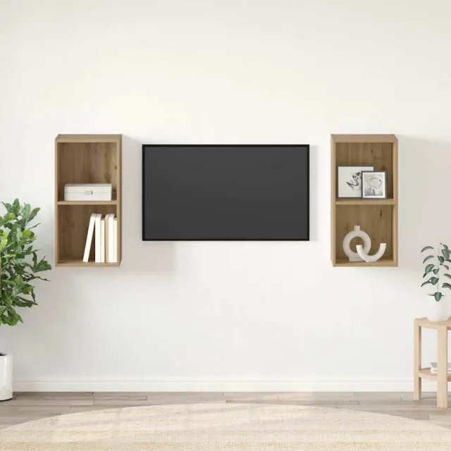 vidaXL Tv-meubelset 2 st 37 x 37 x 72 cm Artisan Eiken Bruin