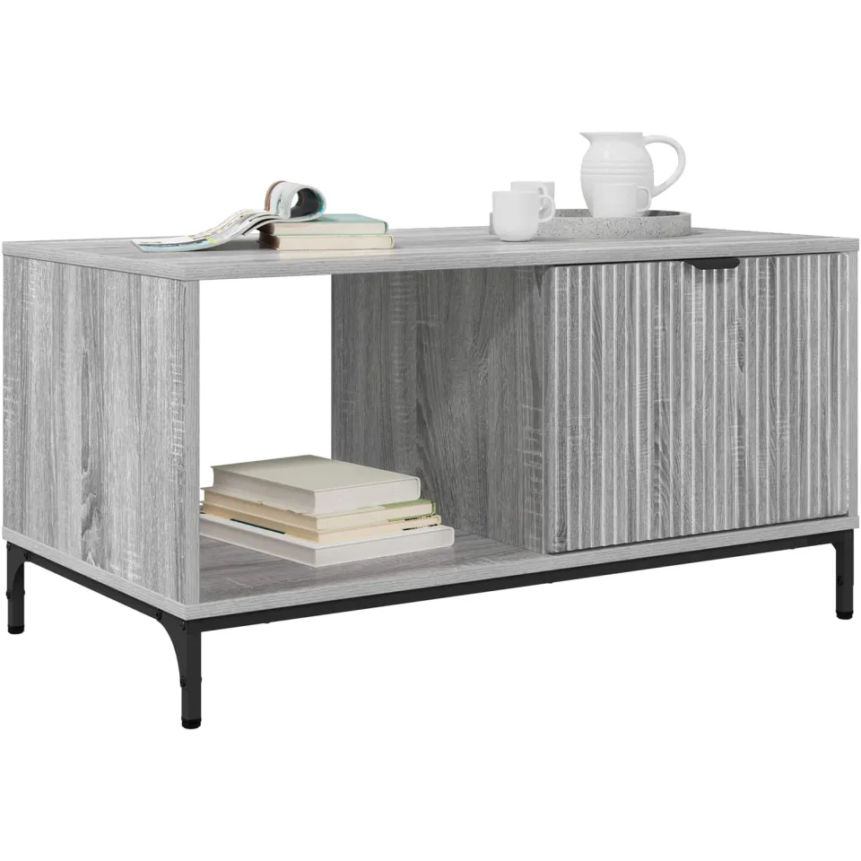 vidaXL Salontafel Grijs Sonoma 90 x 49 x 46 cm Bewerkt hout