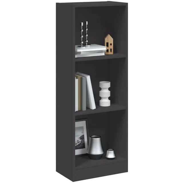 vidaXL Boekenkast met 3 schappen 40x24x109 cm bewerkt hout grijs