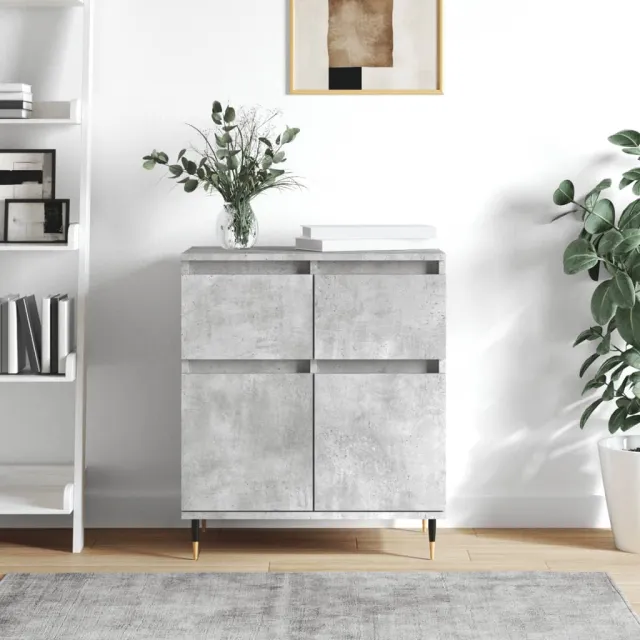 vidaXL Dressoir 60x35x70 cm bewerkt hout betongrijs grijs, foto 2