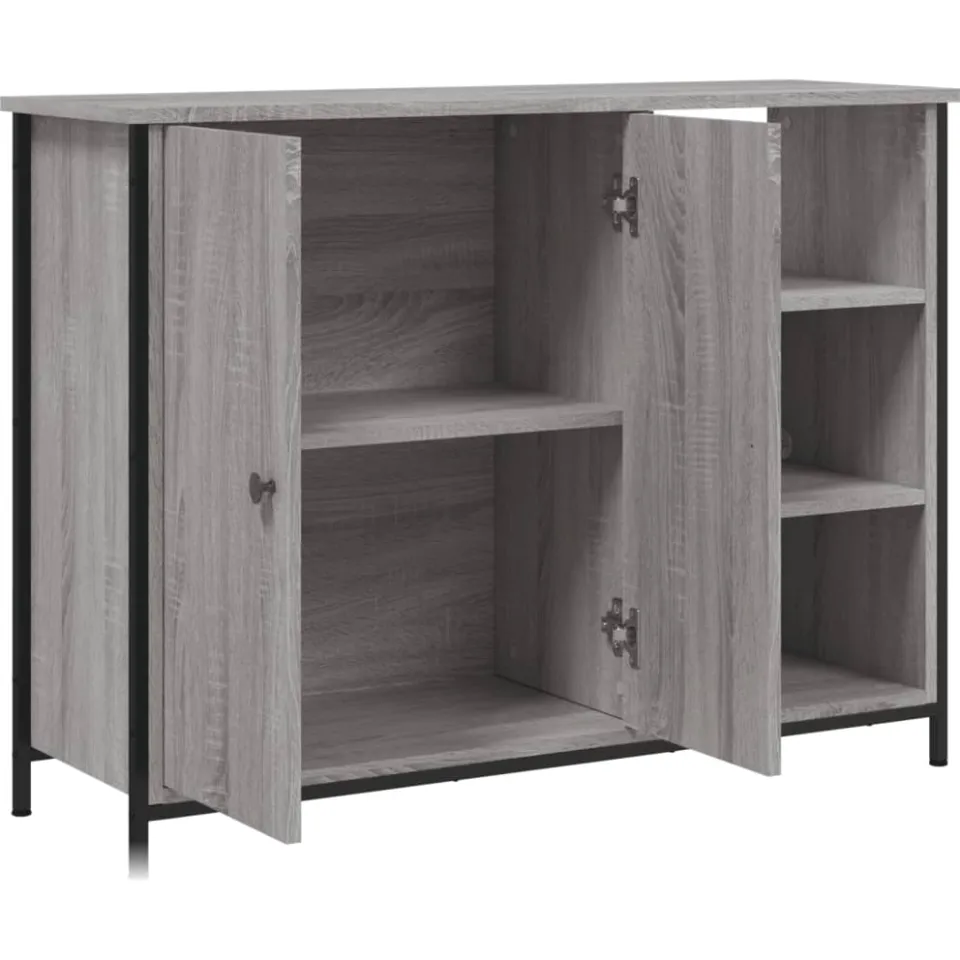 vidaXL Dressoir 100x33x75 cm bewerkt hout grijs sonoma