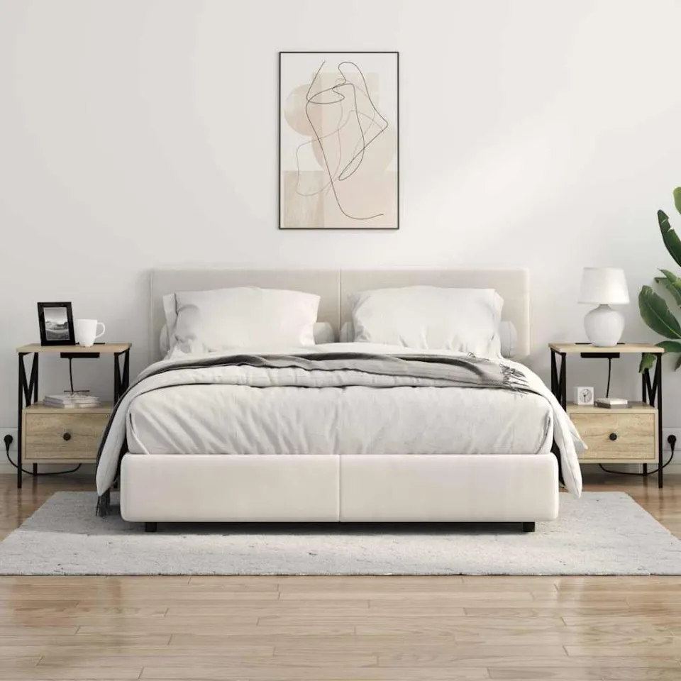 vidaXL Nachtkastje 2 st Sonoma Eiken 41,5 x 40,5 x 55 cm Bewerkt hout, foto 4