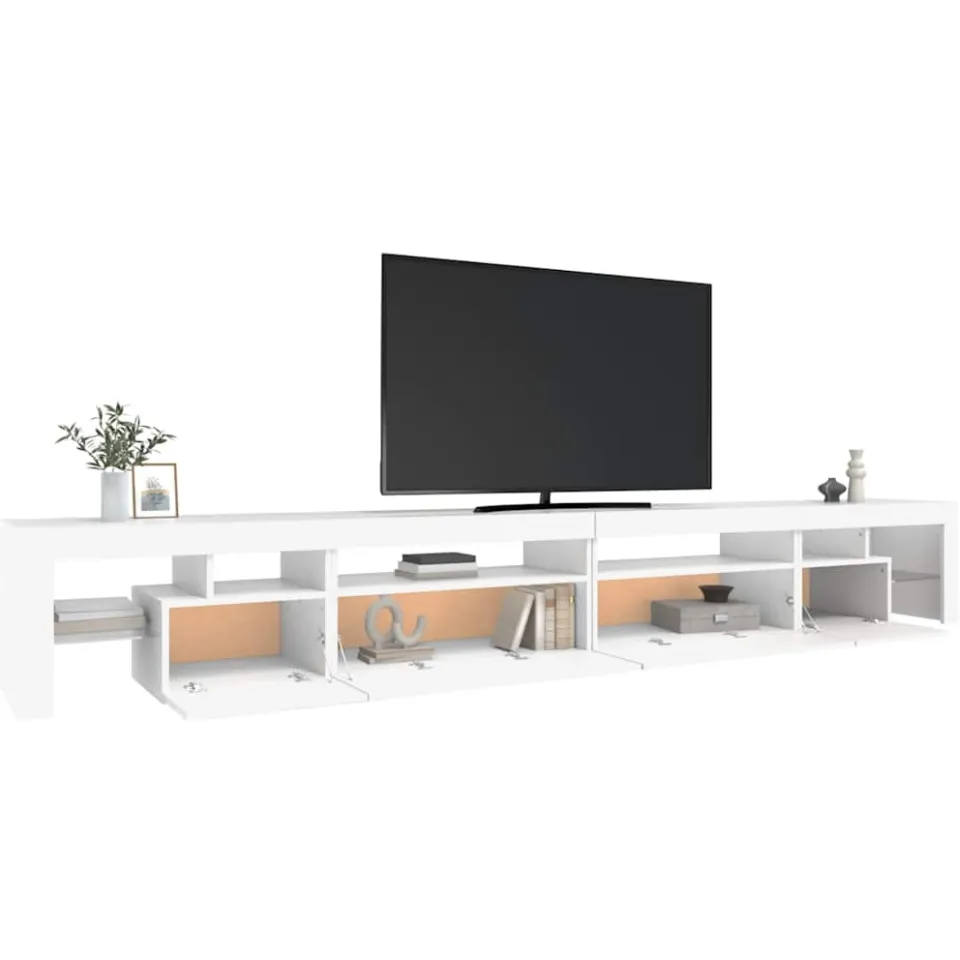 vidaXL Tv-meubel met LED-verlichting 290x36,5x40 cm wit, foto 2