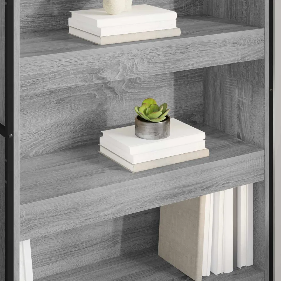 vidaXL Boekenkast 80 x 30 x 155 cm Grijs Sonoma, foto 4