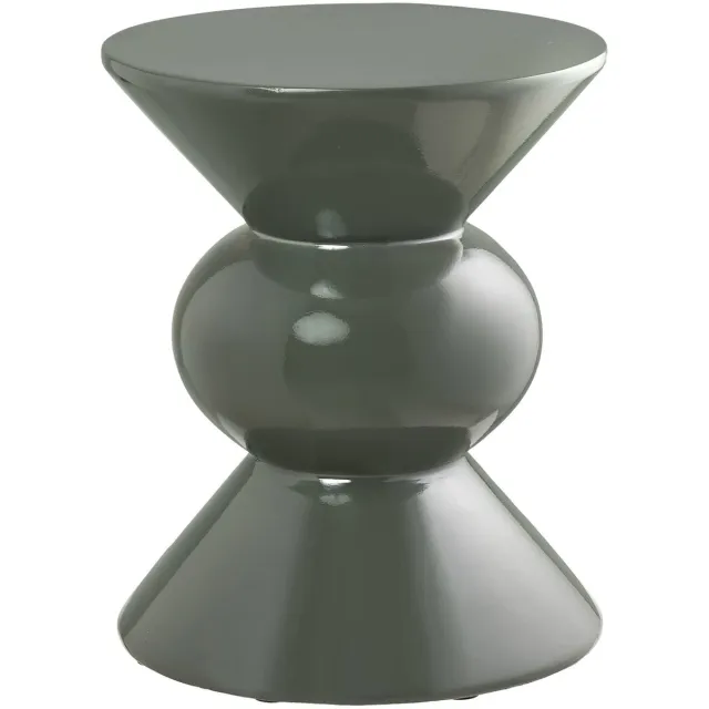 House Nordic Bijzettafel Rosolina - Rond Groen Fiberglas - Ø34x41cm