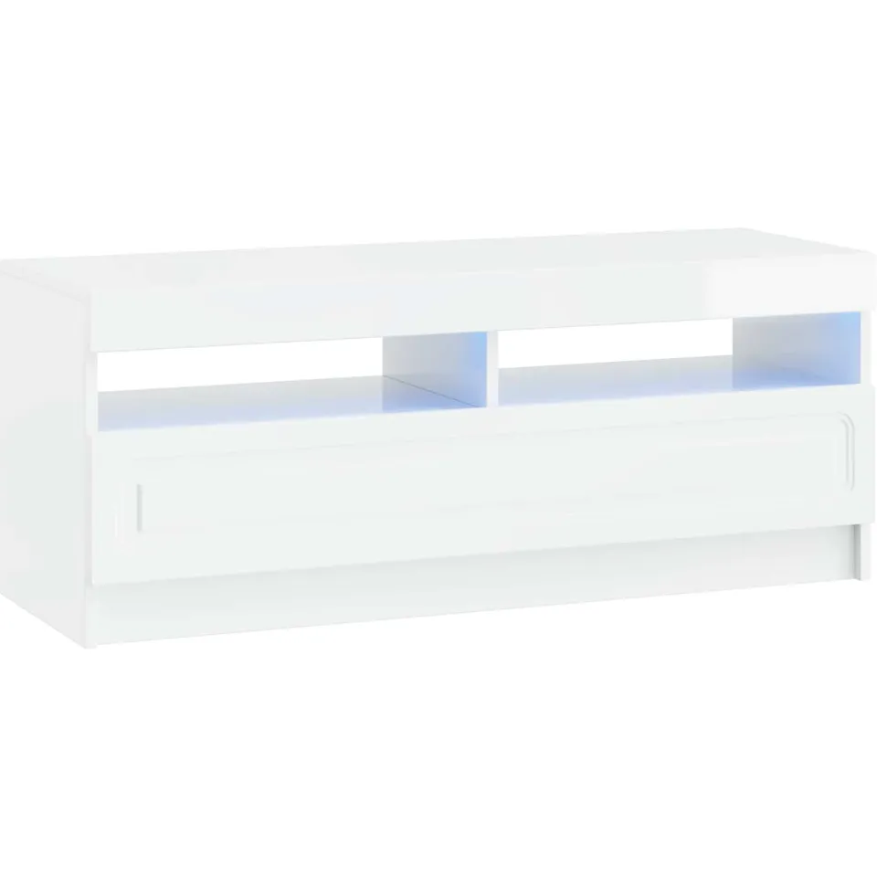 vidaXL LED tv-meubel Hoogglans Wit Bewerkt hout, foto 3