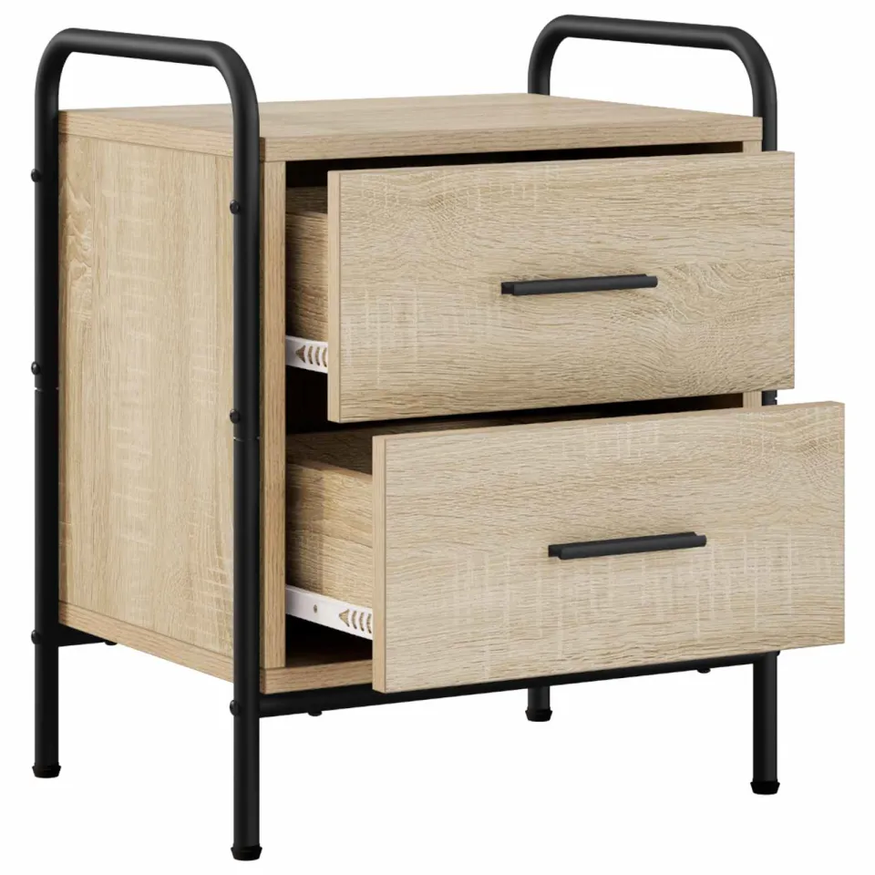 vidaXL Nachtkastje Sonoma Eiken 40 x 30 x 50 cm Bewerkt hout Bruin