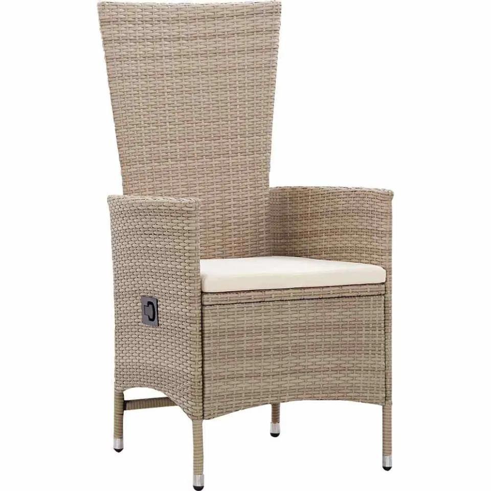 vidaXL 7-delige Tuinset poly rattan beige, foto 4