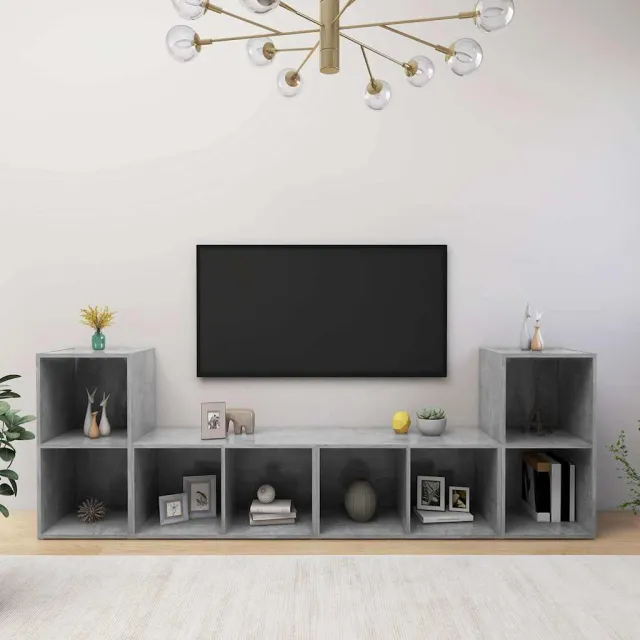 vidaXL Tv-meubelen 4 st 72x35x36,5 cm bewerkt hout betongrijs grijs, foto 2