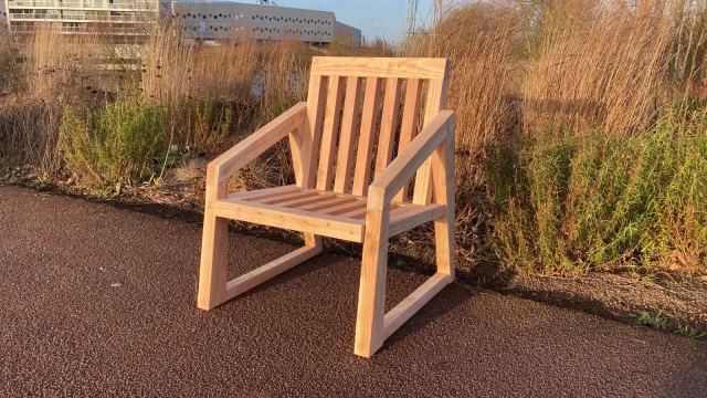 Douglashouten tuinstoel Denile met latten