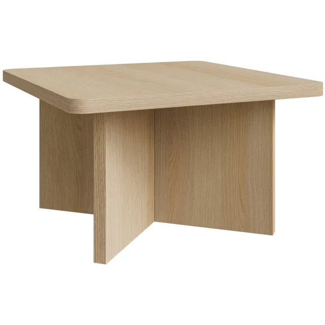 Selsey Qubeo – Salontafel 60 cm, vierkant met kruisframe, eikenlook