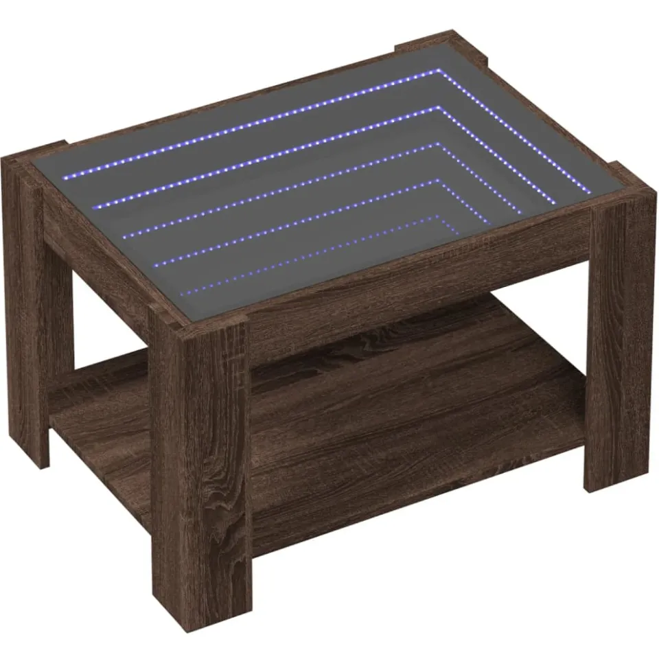 vidaXL Salontafel met LED 73x53x45 cm bewerkt hout bruin eikenkleurig, foto 4