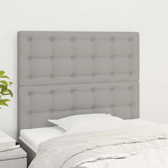 vidaXL Hoofdbord lichtgrijs 90x5x118/128 cm stof grijs