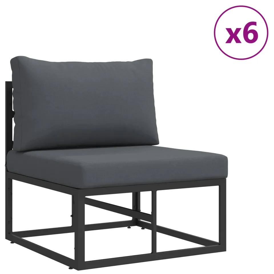 vidaXL Tuinbankenset 12 st Zwart Aluminium, foto 4