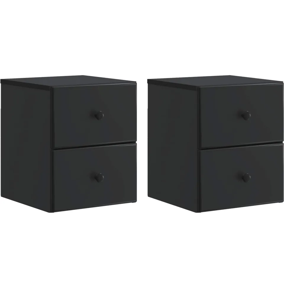 vidaXL Wandbeugel Bedkast 2 st Zwart 34,5 x 33 x 40 cm Bewerkt hout, foto 3