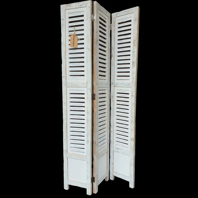 Inspiring Minds Raamscherm hout 118 cm landelijke shutter als raam scherm Ibiza White Wit 118cm